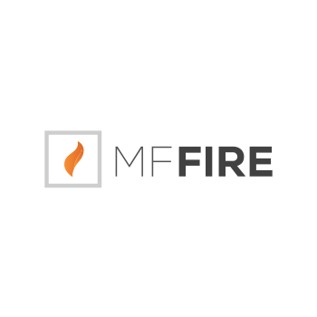 MFFire Circle Logo with a flame to the left