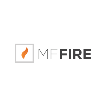 MFFire Circle Logo with a flame to the left