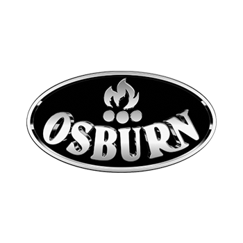 Osburn circle logo with flames above Osburn.