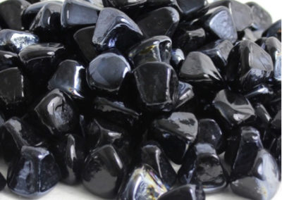 Stock photo of Black diamond Zircon fire glass.