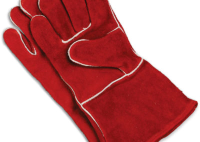 Short red work gloves