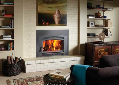 Large Flush Wood Hybrid Fyre Arched wood fireplace insert