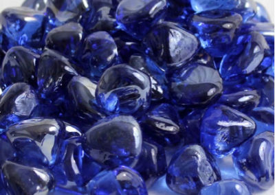 Stock photo of blue Zircon fire glass
