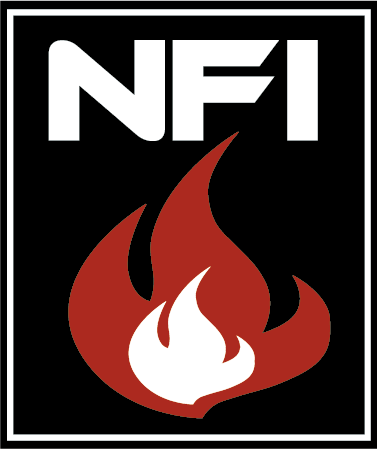 NFI logo with a flame in the square.