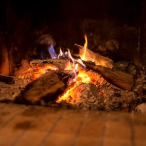 a pile of logs burning