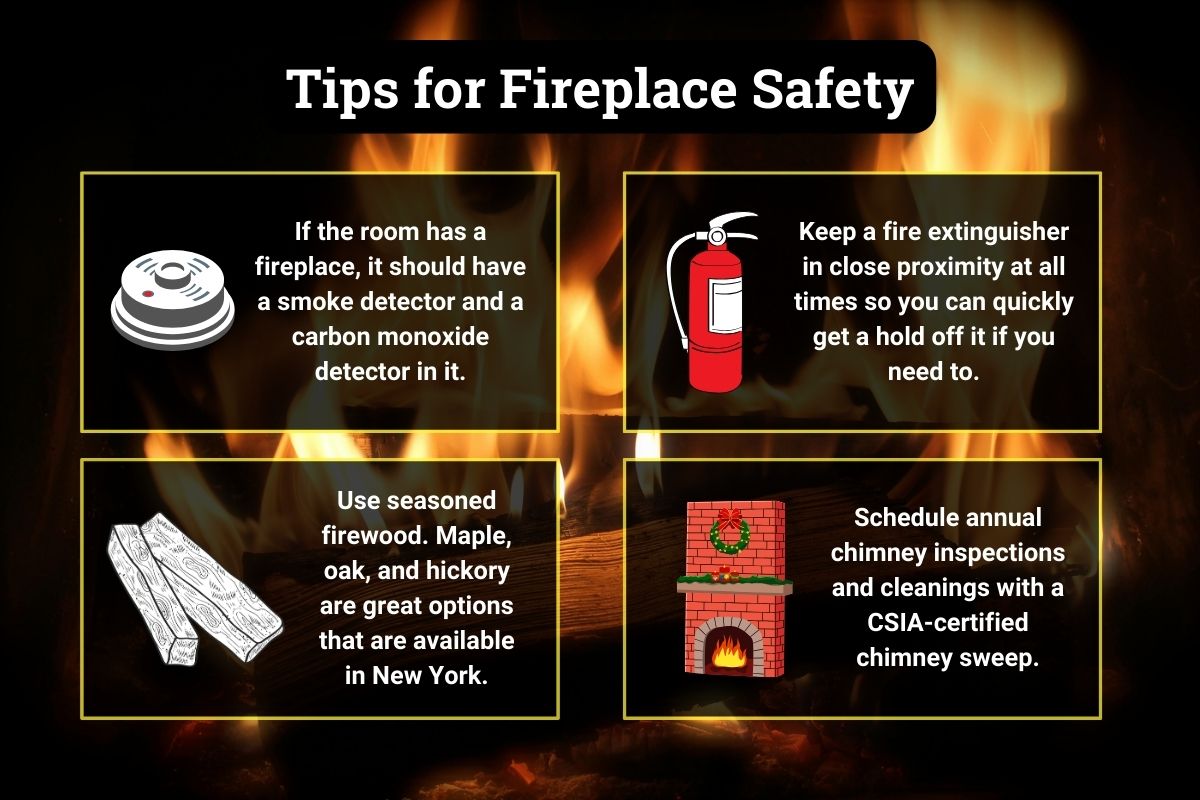 original infographic for fireplace safety tips